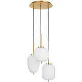 Nova Luce Lato 3-flg. rund Gold/Weiß