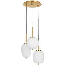 Nova Luce Lato 3-flg. rund Gold/Weiß
