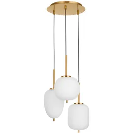 Nova Luce Lato 3-flg. rund Gold/Weiß