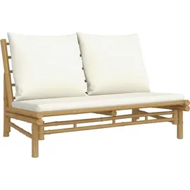 vidaXL Garten-Lounge-Set 3-tlg. Creme Bambus braun
