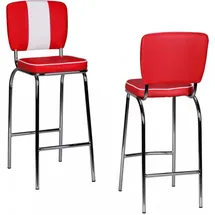 FineBuy Barhocker American Diner 50er Jahre Retro Stuhl US Doppelpack