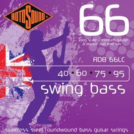 ROTOSOUND Edelstahlsaiten für Bässe Runddraht Double Ball-End Medium 40 60 75 95