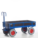 Rollcart Transportsysteme Handpritschenwagen, mit Bordwänden, Luftreifen, 1160x760 mm