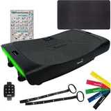 Skandika Vibrationsplatte für Zuhause 4D, V3000 Plus, Oszillierende Vibration bis 40 Hz, (Bodenschutzmatte aus synthetischem Kautschuk), Bodenschutzmatte, 60 Stufen, 3 + 1 Programme, Curved Technology schwarz