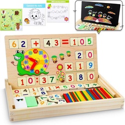LENBEST Lernspielzeug Mathe Montessori Spielzeug Spiele mit Zählstäbchen Einmaleins (Lernspiele Kinderspiele Holzspielzeug), Jungen Mädchen – Geschenke