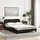 vidaXL Bett mit Matratze Schwarz 140x200 cm Stoff