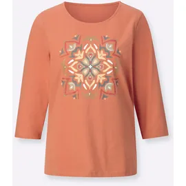 Classic Basics Sieh an! 3/4-Arm-Shirt in papaya-ecru | Gr.: 46