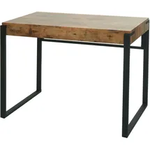 Mendler Schreibtisch HWC-L53, Bürotisch Computertisch Arbeitstisch, Metall 100x54cm - dunkle Wildeiche