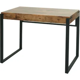 Mendler Schreibtisch HWC-L53, Bürotisch Computertisch Arbeitstisch, Metall 100x54cm - dunkle Wildeiche
