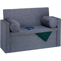 Relaxdays Polsterbank Grau 75 x 115 x 47 cm