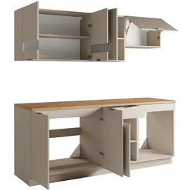 vente-unique Küchenzeile 200 cm Beige