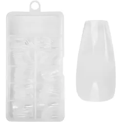Juliana Nails No File - Press-On Fullcover Tips clear – Ballerina - medium 100 Stück