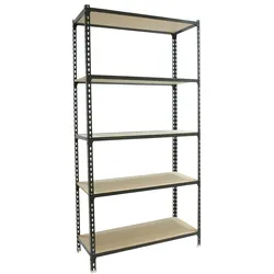 PROREGAL Schwerlastregal Muli | HxBxT 180x90x50cm| Fachlast 150kg | Anthrazit | Lagerregal Kellerregal Werkstattregal Metallregal