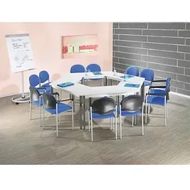 Sodematub Mehrzwecktisch lichtgrau, dunkelgrau Trapezform, Vierkantrohr grau, 60,0/120,0 x 60,0 x 74,0 cm