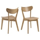 AC Design Furniture Roxanne Esszimmerstühle 2er Set, H: 79,5 x B: 45 x T: 55 cm, Eichen Look, Holz, Eiche