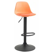 deluke Barhocker LUNOR Kunstleder Orange Metall, 39x82x43 cm, Esszimmer, Barmöbel, Barhocker