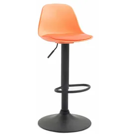 deluke Barhocker LUNOR Kunstleder Orange Metall, 39x82x43 cm, Esszimmer, Barmöbel, Barhocker