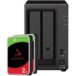 Synology DS723+ 4TB Seagate IronWolf NAS-Bundle NAS inkl. 2x 2TB Seagate IronWolf 3,5 Zoll SATA Festplatte
