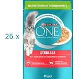 (€ 14,09/kg) Purina ONE Sterilcat Truthahn Bohnen in Sauce sterilized: 26 x 85 g