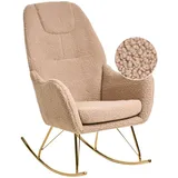 Beliani Schaukelsessel, Beige, Gold, Textil, 70x105x95 cm, Wohnzimmer, Sessel, Schaukelstühle