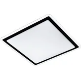 EGLO LED Deckenleuchte Competa 2, 1 flammige Wandlampe, Deckenlampe aus Stahl und Kunststoff in Weiß, Schwarz, Klar, Wohnzimmerlampe, warmweiß, L x B 34 cm
