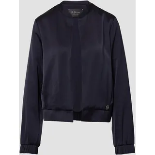S.Oliver BLACK LABEL Offener Satinblouson mit Elastikbund Damen, blau, 44