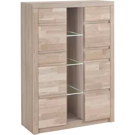 OTTO home Highboard 90 x 125 x 35 cm Eiche weiß gekalkt / Braun