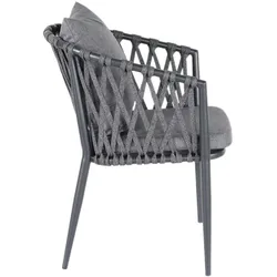 Terrassenstuhl Dione | Anthrazit Geflecht | Gastro Outdoor Stuhl