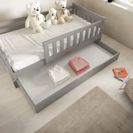 masseno Kinderbett ELSA 80 x 160 cm Kiefer massiv grau