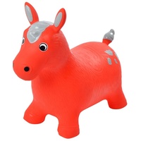 Pink Papaya Hüpftier Einhorn Hüpf-Pferd, Kuh oder Reh, aufblasbares, Kinder Hüpfspielzeug inkl. Pumpe rot