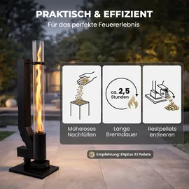 Lemodo Pelletfackel CORE mit Glasröhre  112 cm schwarz