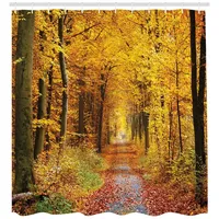 ABAKUHAUS Duschvorhang 175 x 220 cm braun-gelb