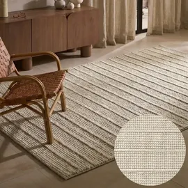 Ted Baker Parker auch als Läufer", natur weiß, B:200cm H:7mm L:300cm, Wolle, Teppiche, Wolle, Natur, handgewebt, Wohnzimmer, Schlafzimmer, Boho, Skandi