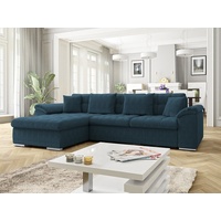 MIRJAN24 Ecksofa Diana Cord, mit Bettkasten und Schlaffunktion, Polsterecke Sofa, Farbauswahl Couchgarnitur blau