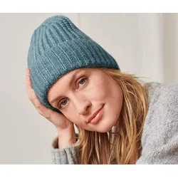 Tchibo - Strickmütze mit Wolle - blau