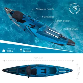 Wattsup Torpedo 1p Aufblasbares Kajak - Blue - 365x72 cm