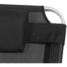 Siena Garden Sole Dreibeinliege 214 x 70 x 45 cm schwarz klappbar