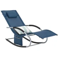 SoBuy Sonnenliege mit Tasche aus Metall und Kunstfasergewebe Denimblue