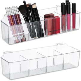 Relaxdays Schranktür Organizer 10 x 38 x 12,5 cm 2-tlg. transparent