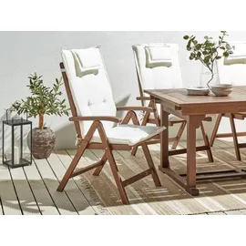 Beliani Amantea Gartenstuhl 54 x 105 x 69 cm dunkelbraun/creme 6 St.