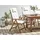 Beliani Amantea Gartenstuhl 54 x 105 x 69 cm dunkelbraun/creme 6 St.