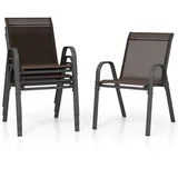 Costway Gartenstuhl 56 x 70 x 84 cm Braun/Schwarz 4 St.