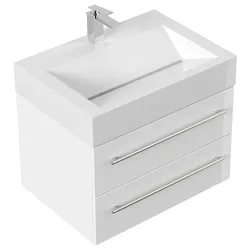 Badmöbel Design 700 weiss hochglanz