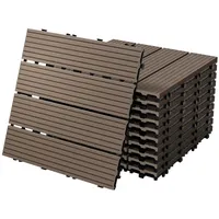 ECD Germany WPC Terrassenfliesen Dunkelbraun 30 x 30 cm 55 St.