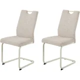 Hela Freischwingerstuhl Tivoli Mikrofaser creme 2er Set