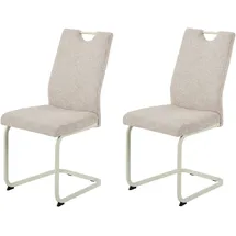 Hela Freischwingerstuhl Tivoli Mikrofaser creme 2er Set