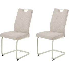 Hela Freischwingerstuhl Tivoli Mikrofaser creme 2er Set