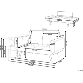 Beliani Sofa Hellgrau Brekke