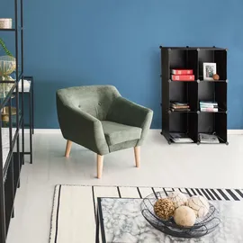 Relaxdays Stufenregal 6 Fächer Raumteiler Schwarz