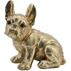 Polyresin Figur Hund sitzend antik/gold 24,5cm